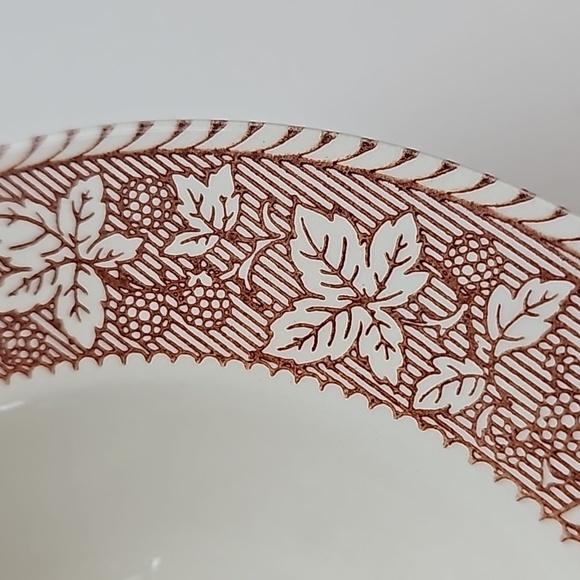 8 Pc Vintage Old Classic Prints Ohio Brown Transferware 6" Bowls, 7.25" Plates - Picture 6 of 16